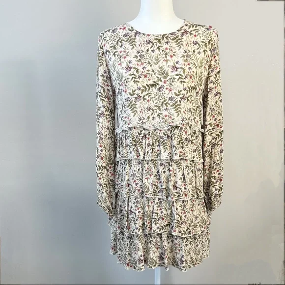 URBAN OUTFITTERS Rachele Tiered Ruffle Long Sleeve Babydoll Dress ✨ - Picture 2 of 7